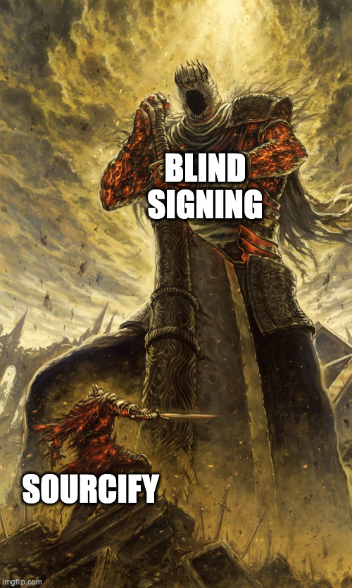 Slaying blind signing meme